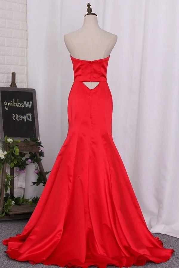 2024 Mermaid Prom Dresses Sweetheart Satin PLH68GP8