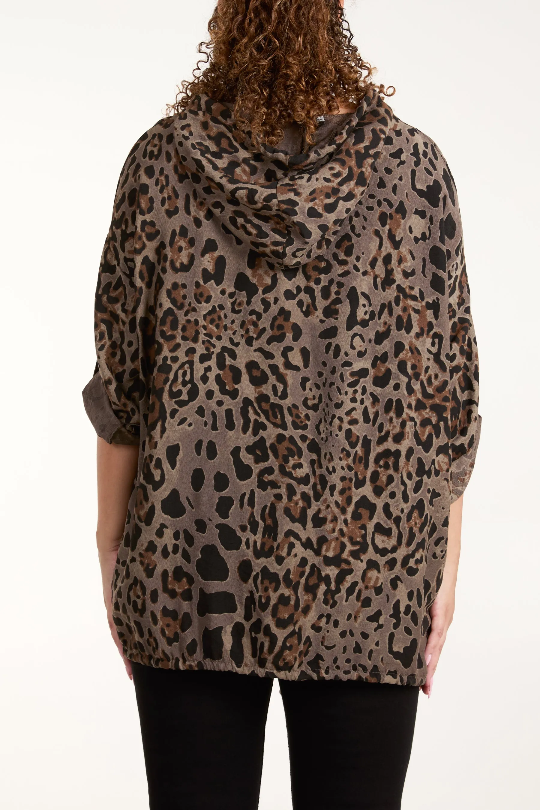 Animal Print Zip Up Light Jacket