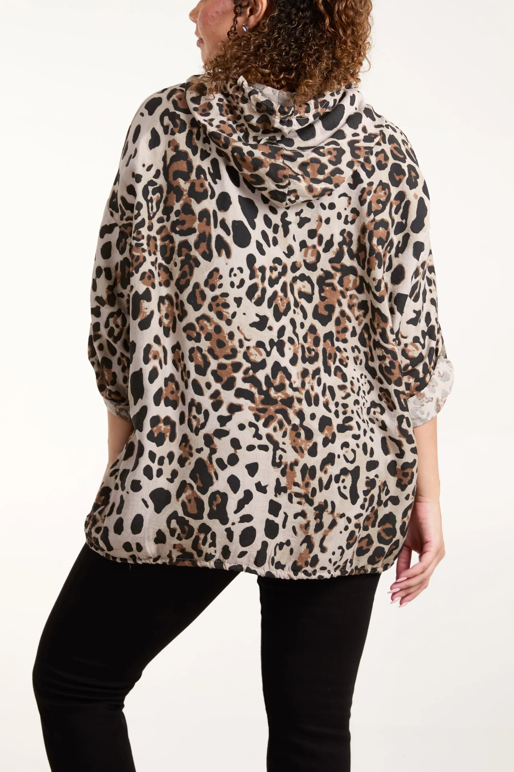 Animal Print Zip Up Light Jacket