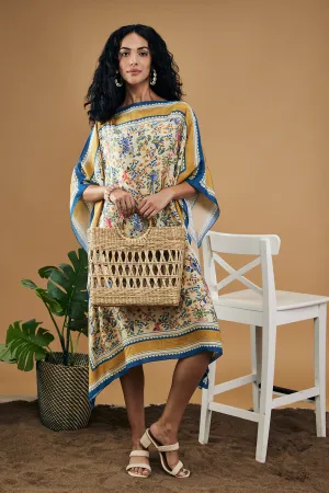 Bird And Tile Printed Kaftan Dress
