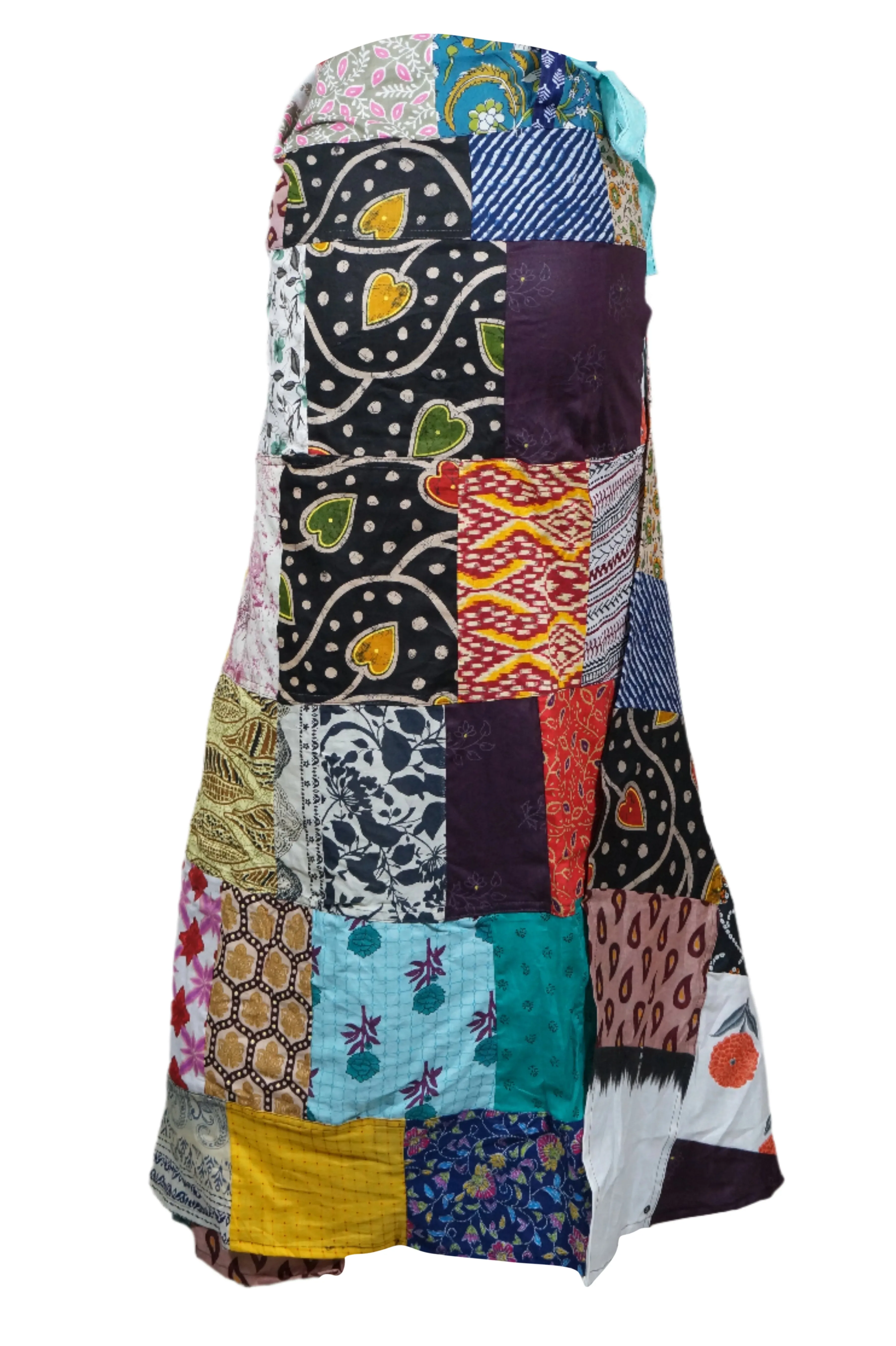 Black Floral Bohemian Hippie Wrap Skirt – Colorful Floral Beach Cover Up