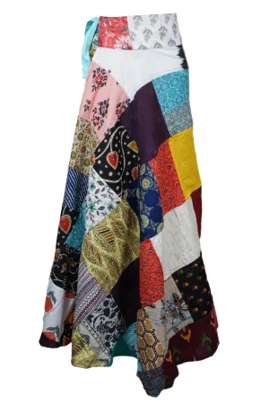Black Floral Bohemian Hippie Wrap Skirt – Colorful Floral Beach Cover Up
