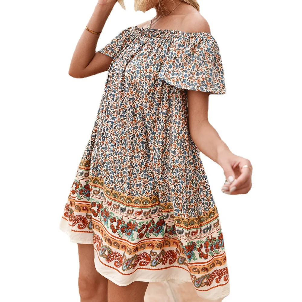 Boho Chic Off Shoulder Peasant Dress