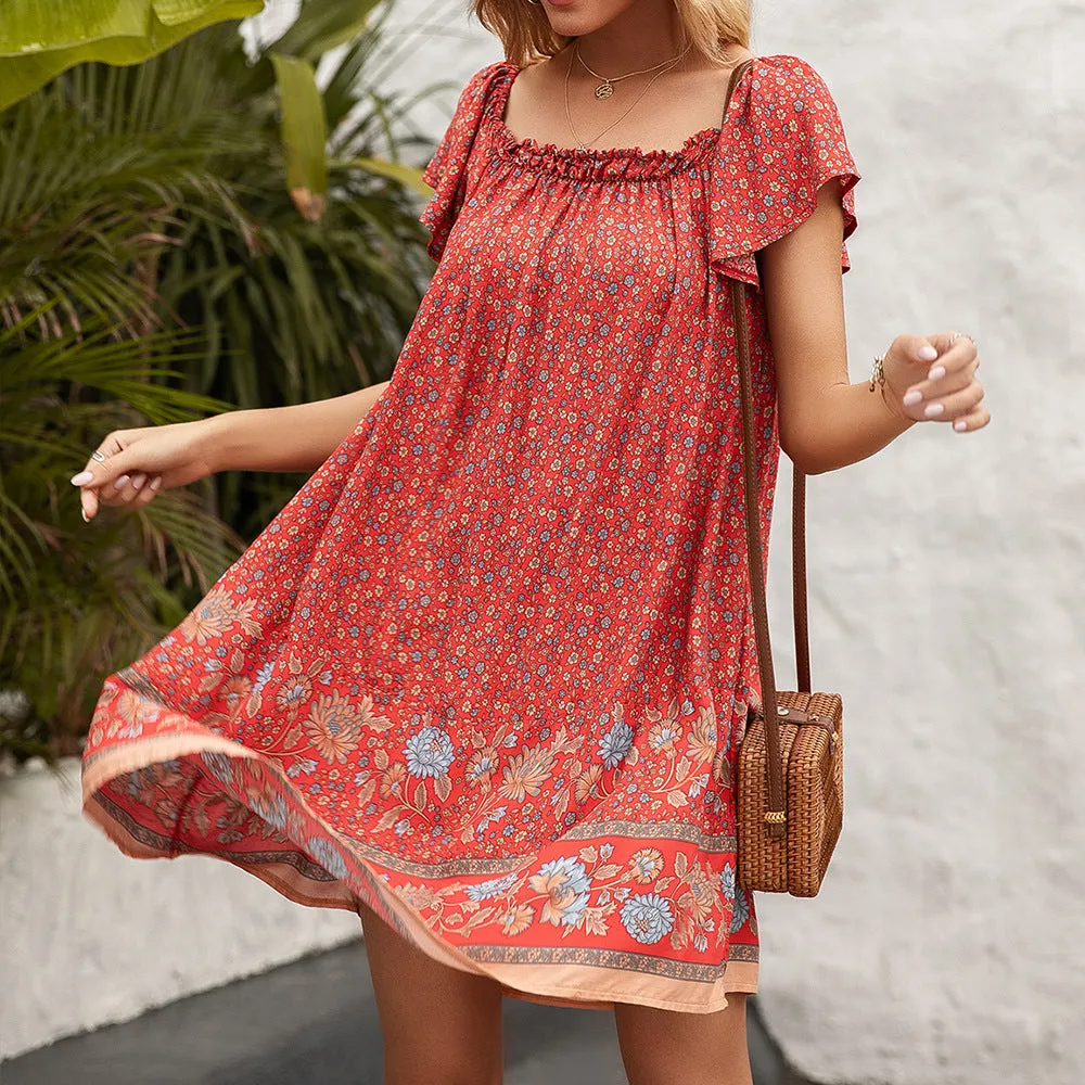 Boho Chic Off Shoulder Peasant Dress