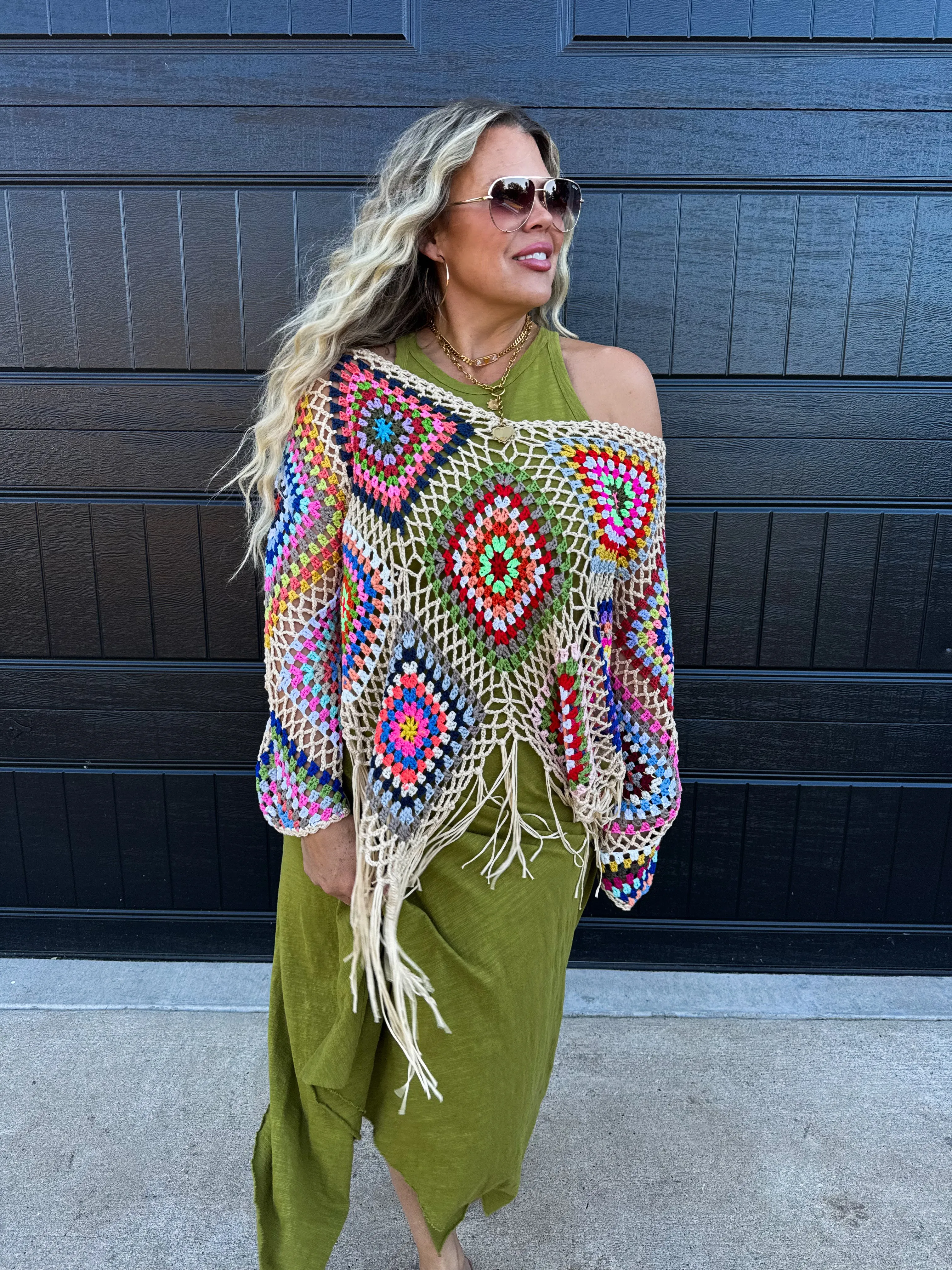 BOHO CROCHET KNIT TOPS