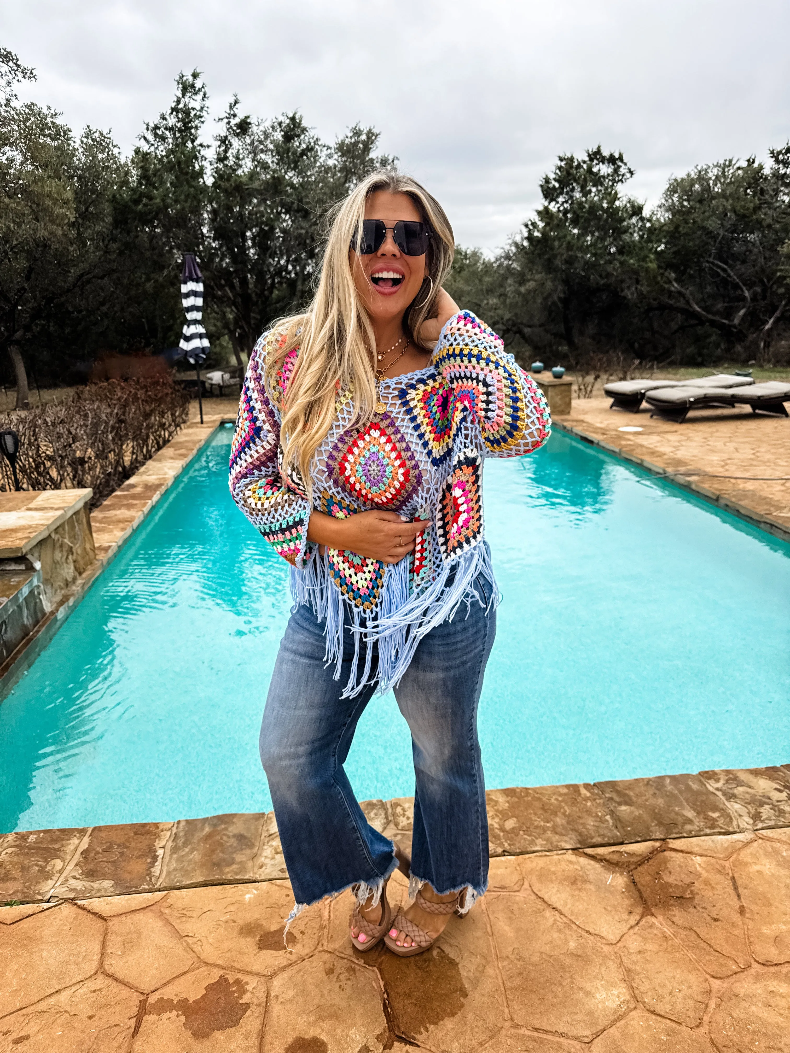 BOHO CROCHET KNIT TOPS