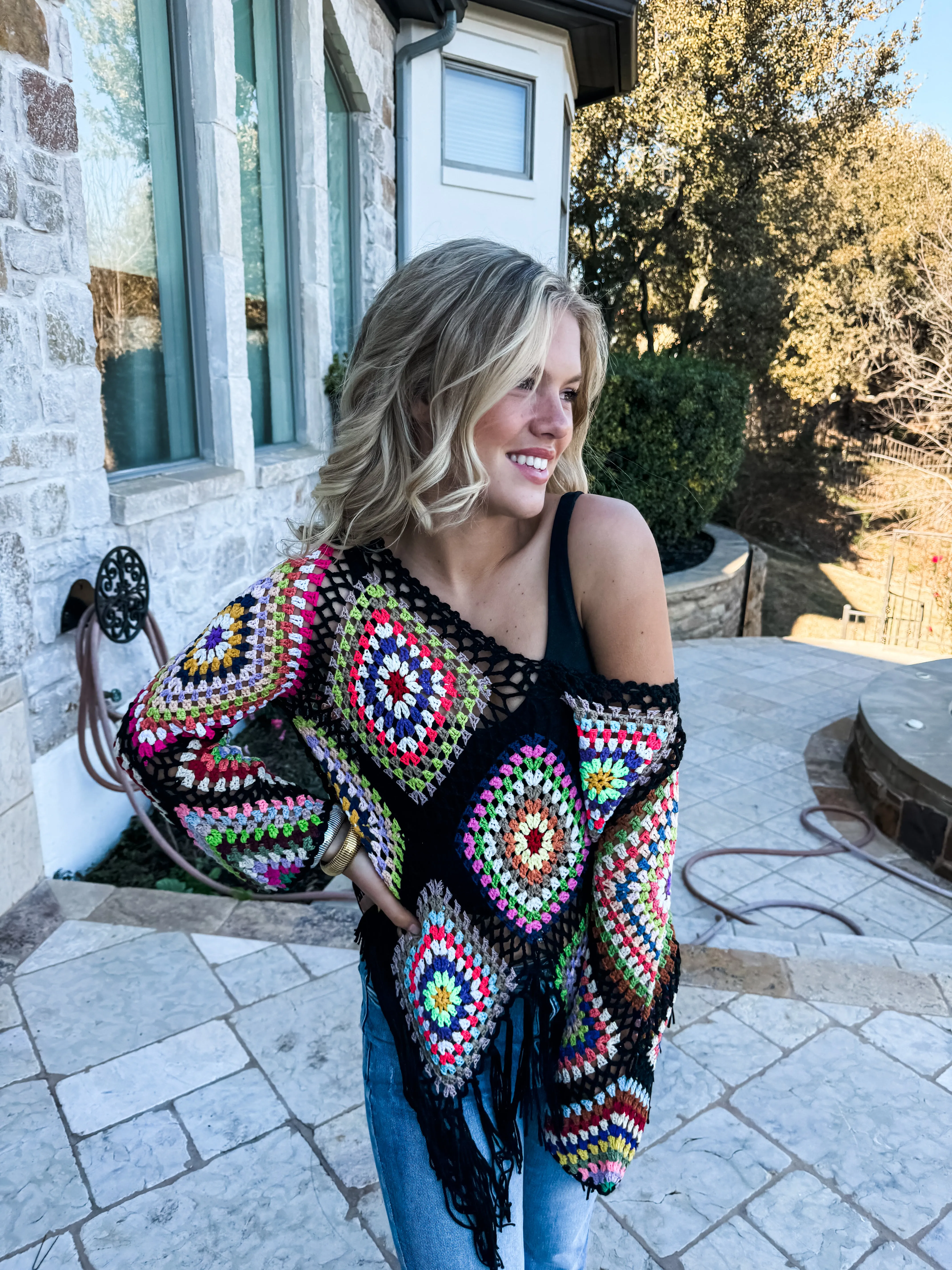 BOHO CROCHET KNIT TOPS