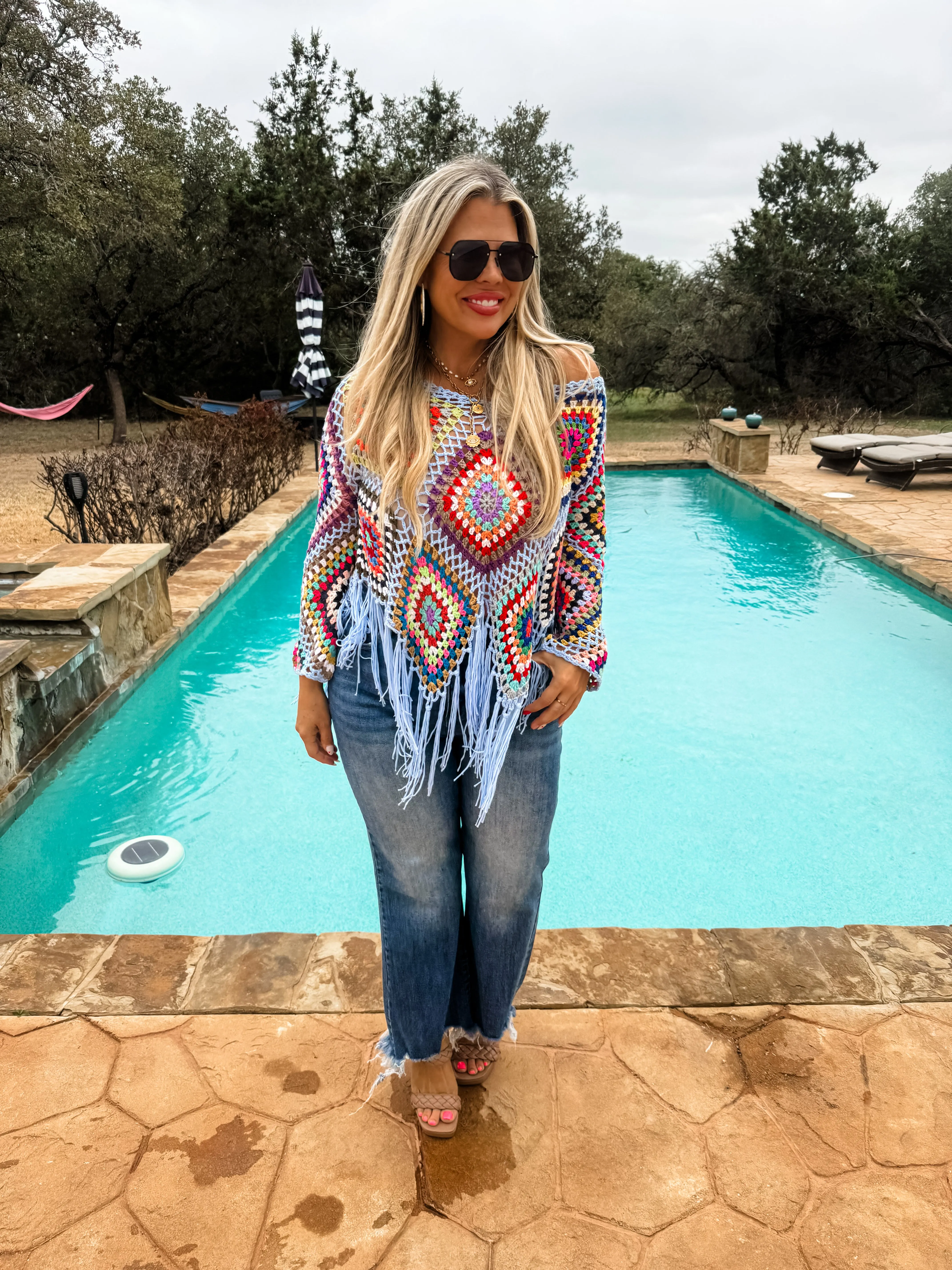BOHO CROCHET KNIT TOPS