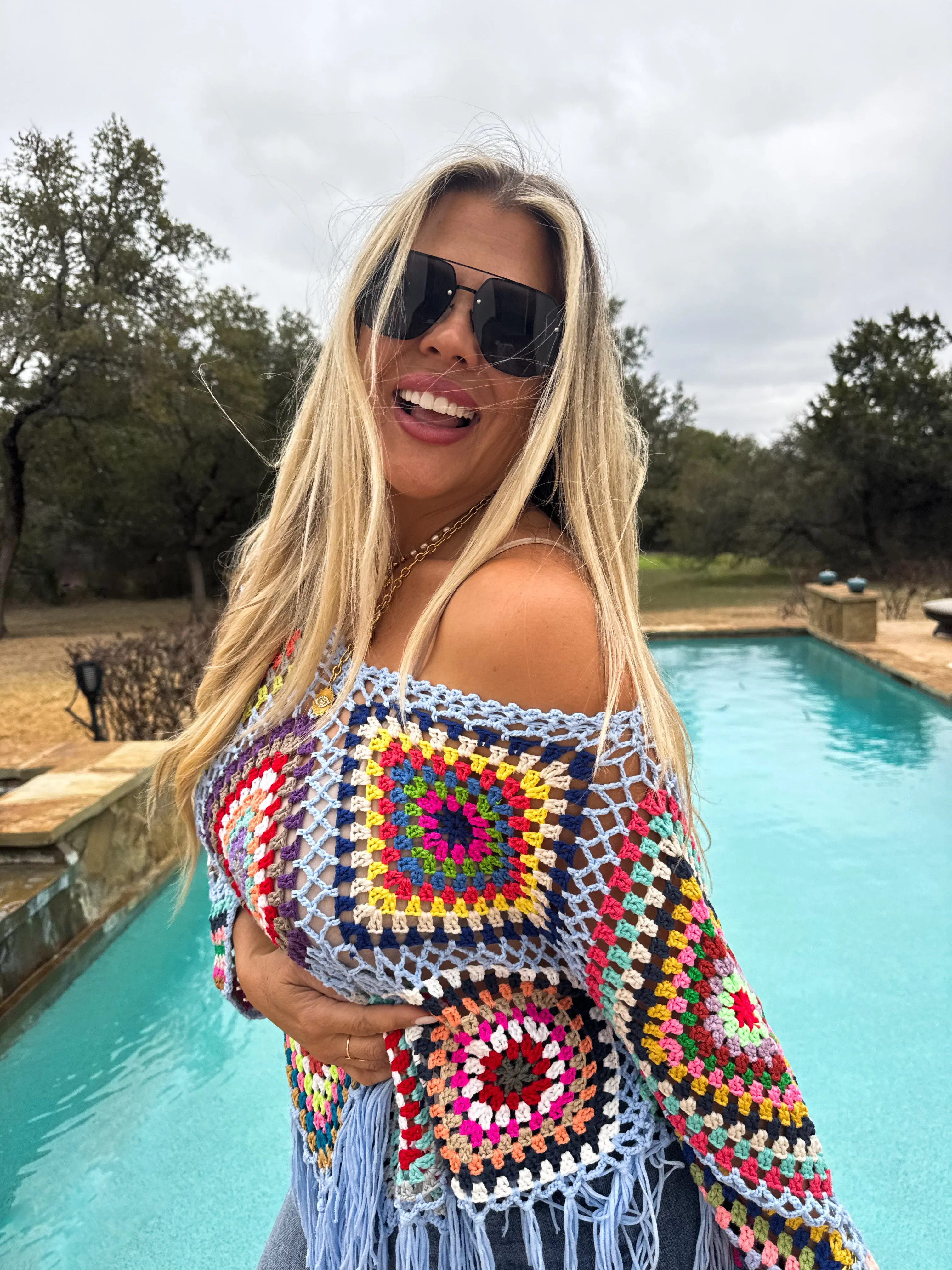 BOHO CROCHET KNIT TOPS