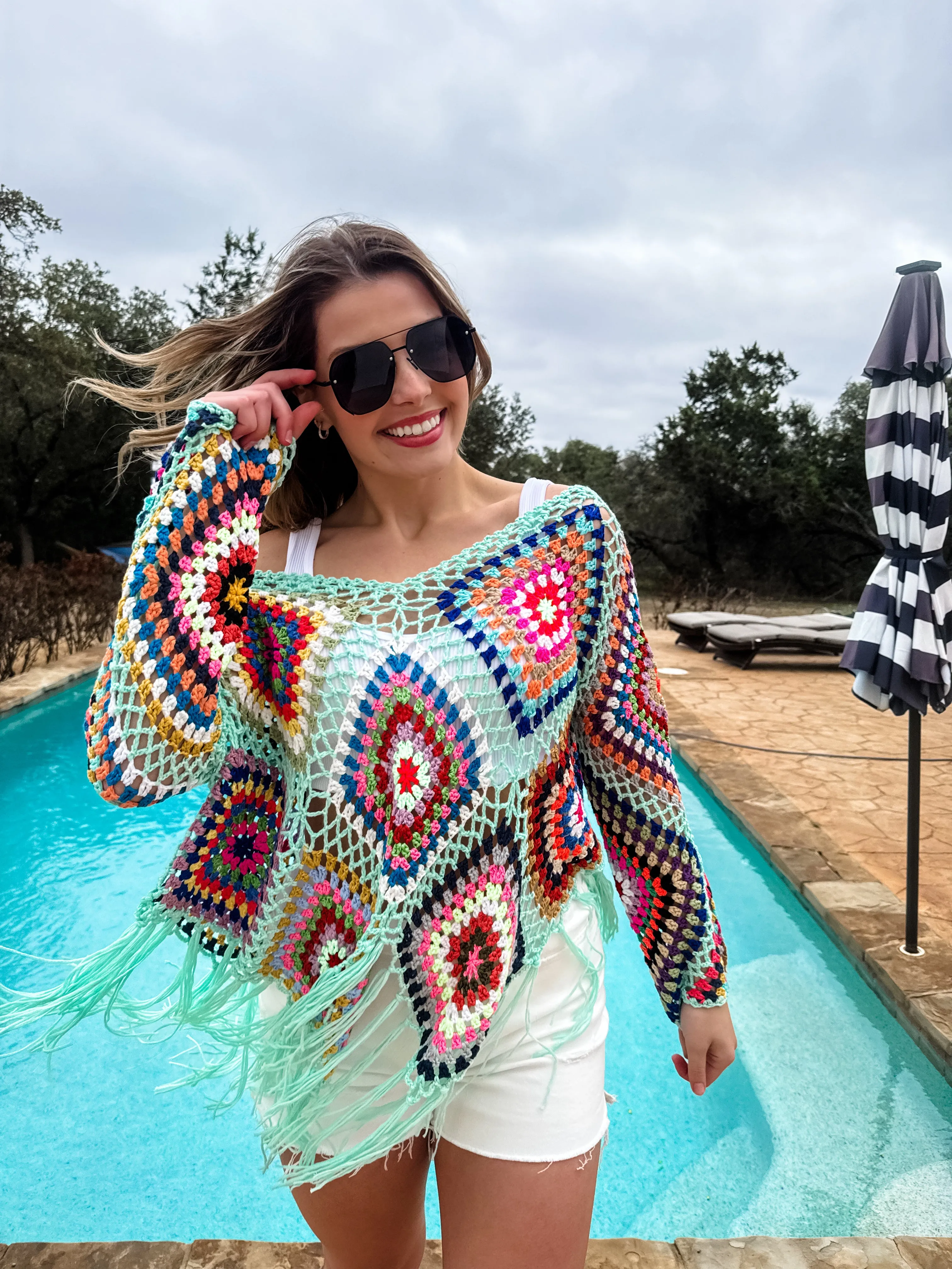 BOHO CROCHET KNIT TOPS