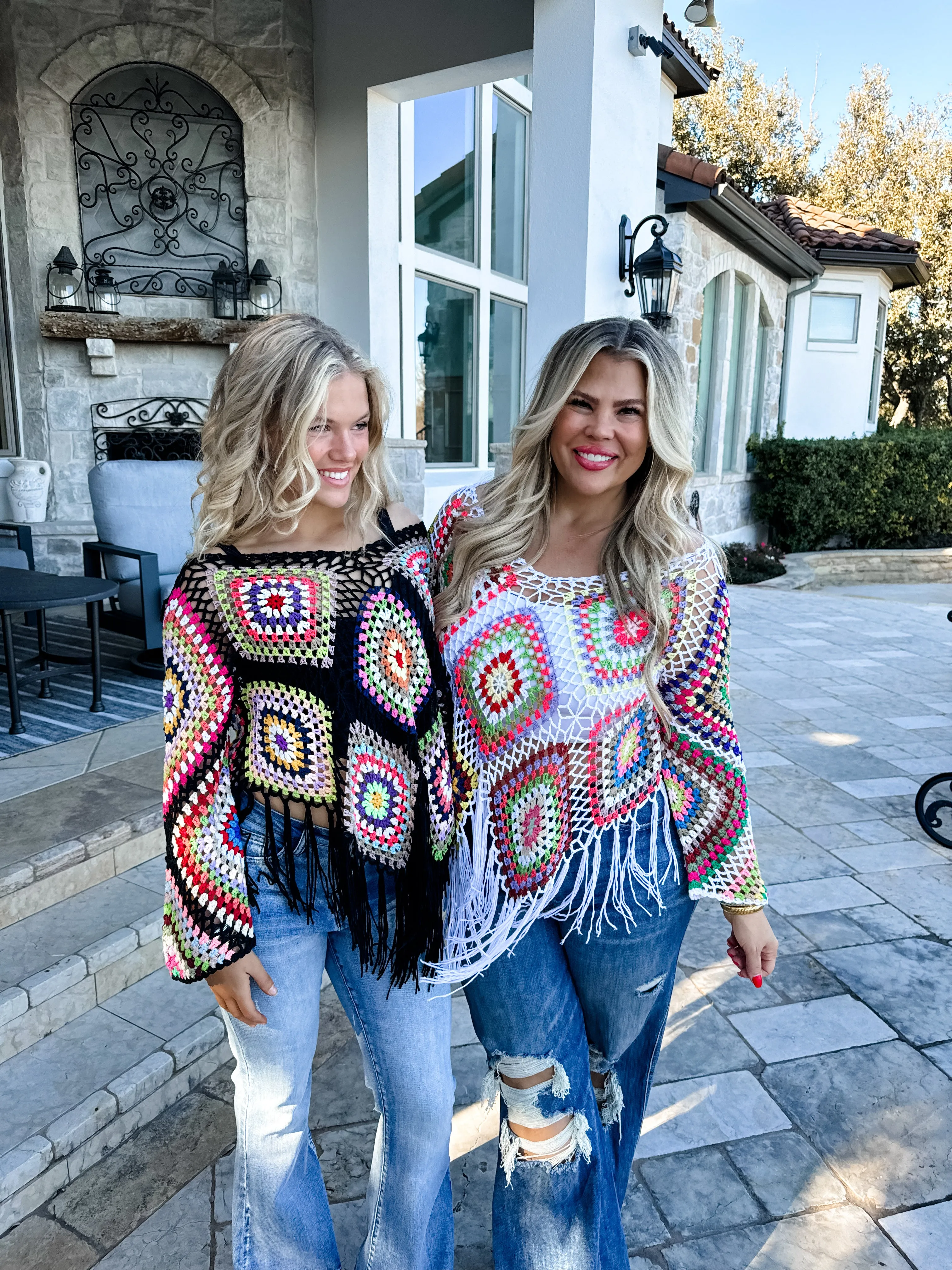 BOHO CROCHET KNIT TOPS