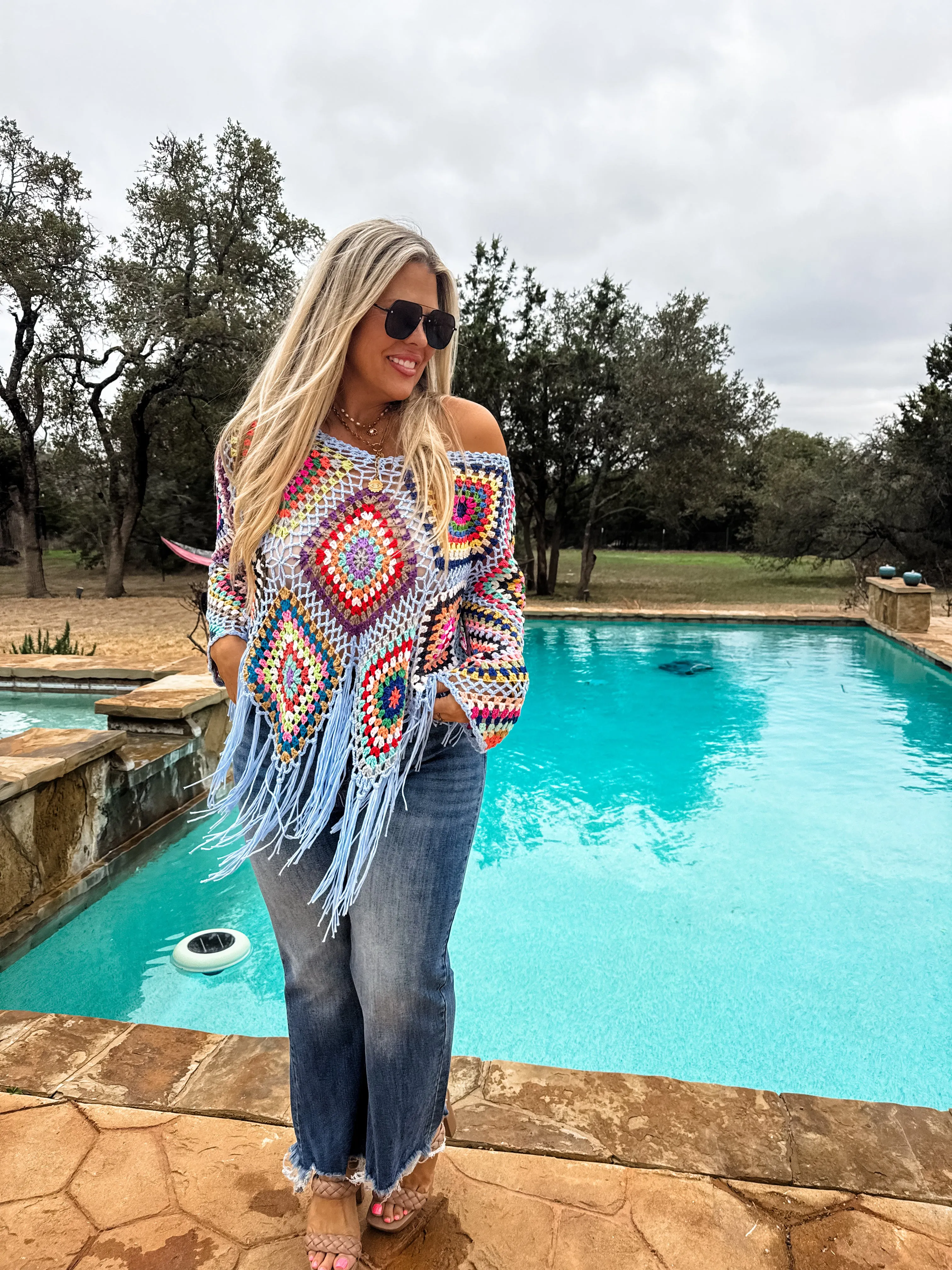 BOHO CROCHET KNIT TOPS