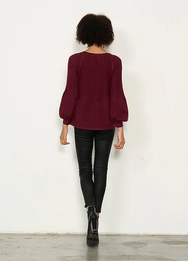 Caju - CZ758 Half Rib Knit Top Shiraz