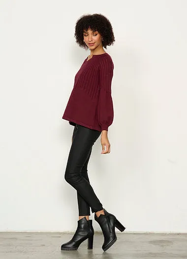 Caju - CZ758 Half Rib Knit Top Shiraz