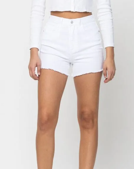 Cello Easy High Rise White Mom Short