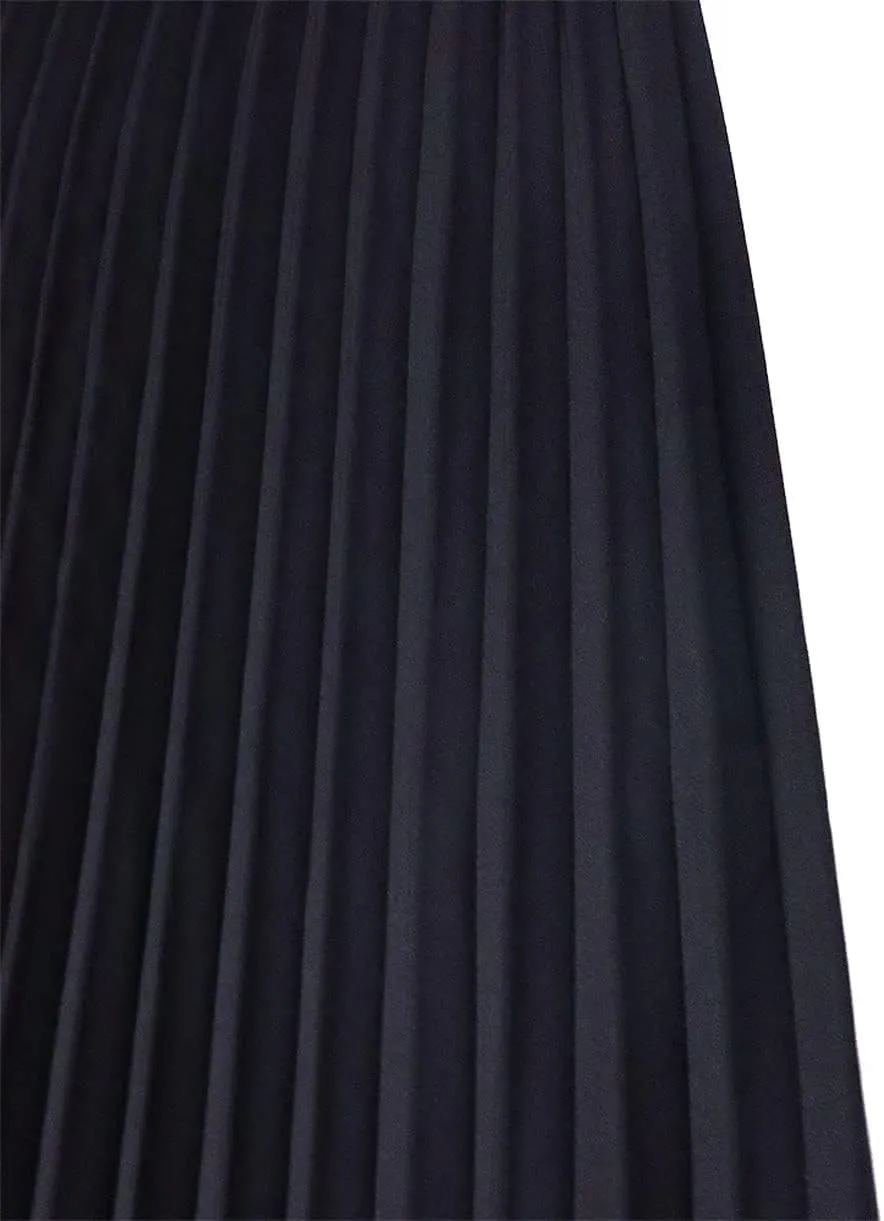 CHARTOU Women Elastic Waist Maxi Pleated Skirt Ruffle Long Skirt Club Party Flowy A Line Skirt with Belt