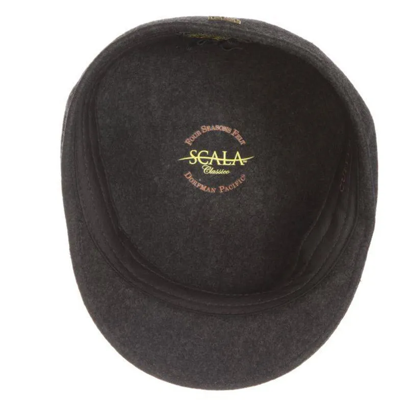Crushable Water Repellent Wool Felt Ascot Cap, up to 2XL - Scala Hat