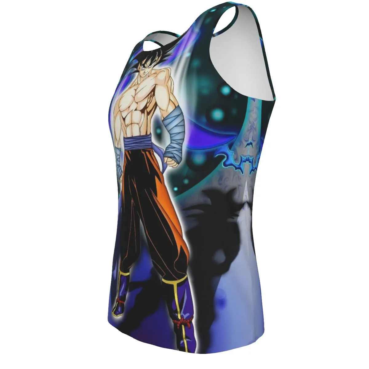 DBZ Goku Muscular Saiyan Vibrant Background Art Style Tank Top