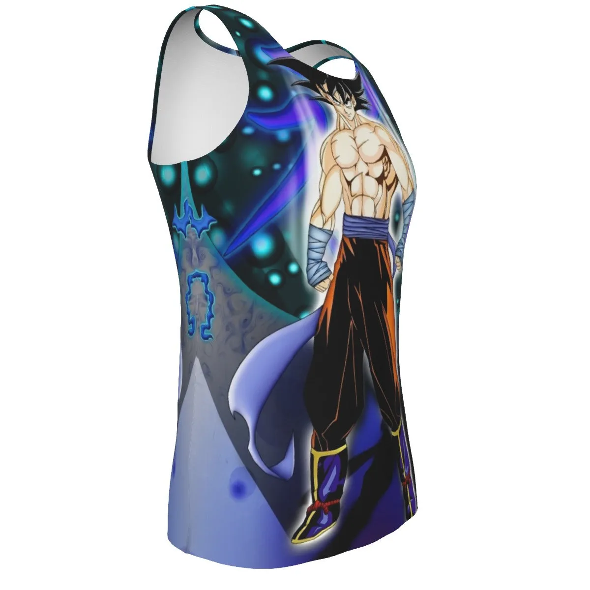 DBZ Goku Muscular Saiyan Vibrant Background Art Style Tank Top