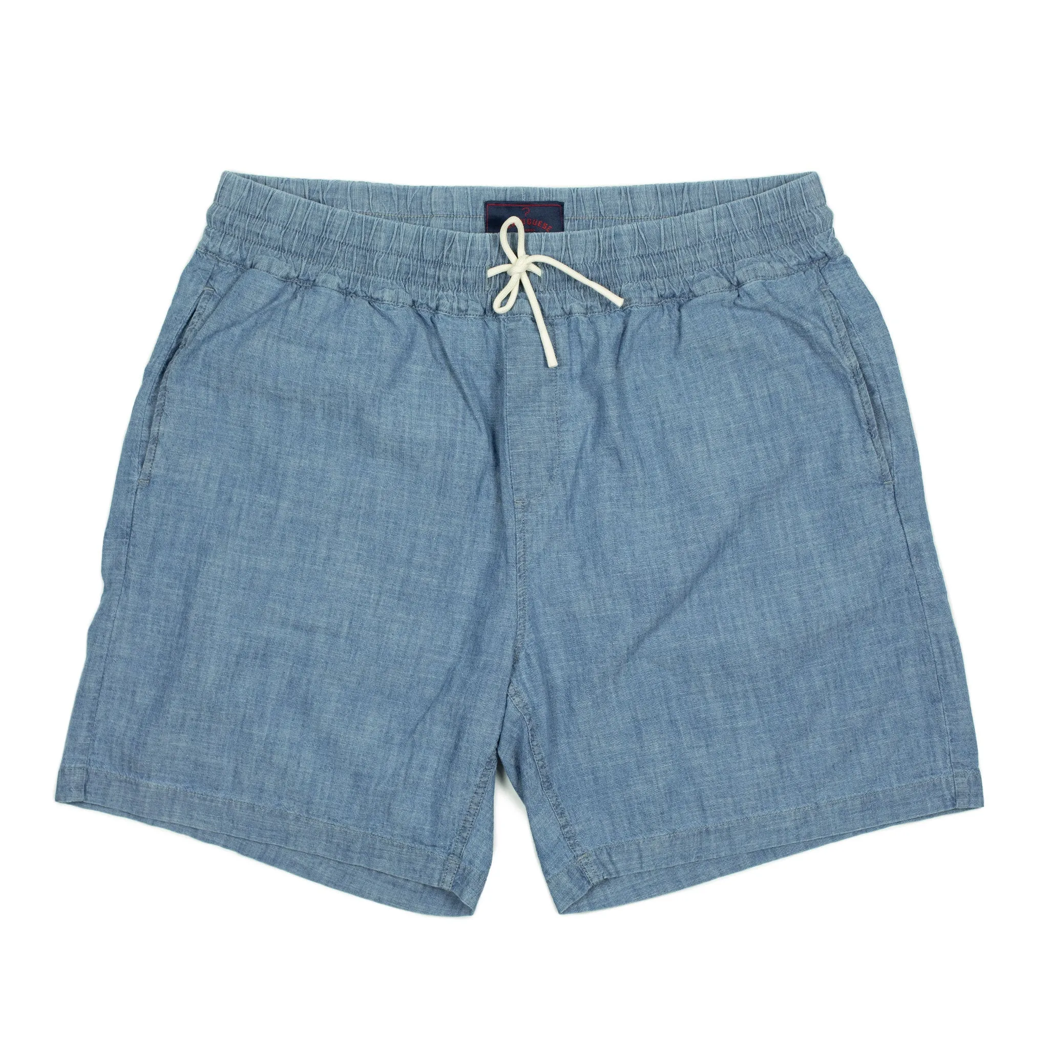 Easy shorts in light blue cotton chambray