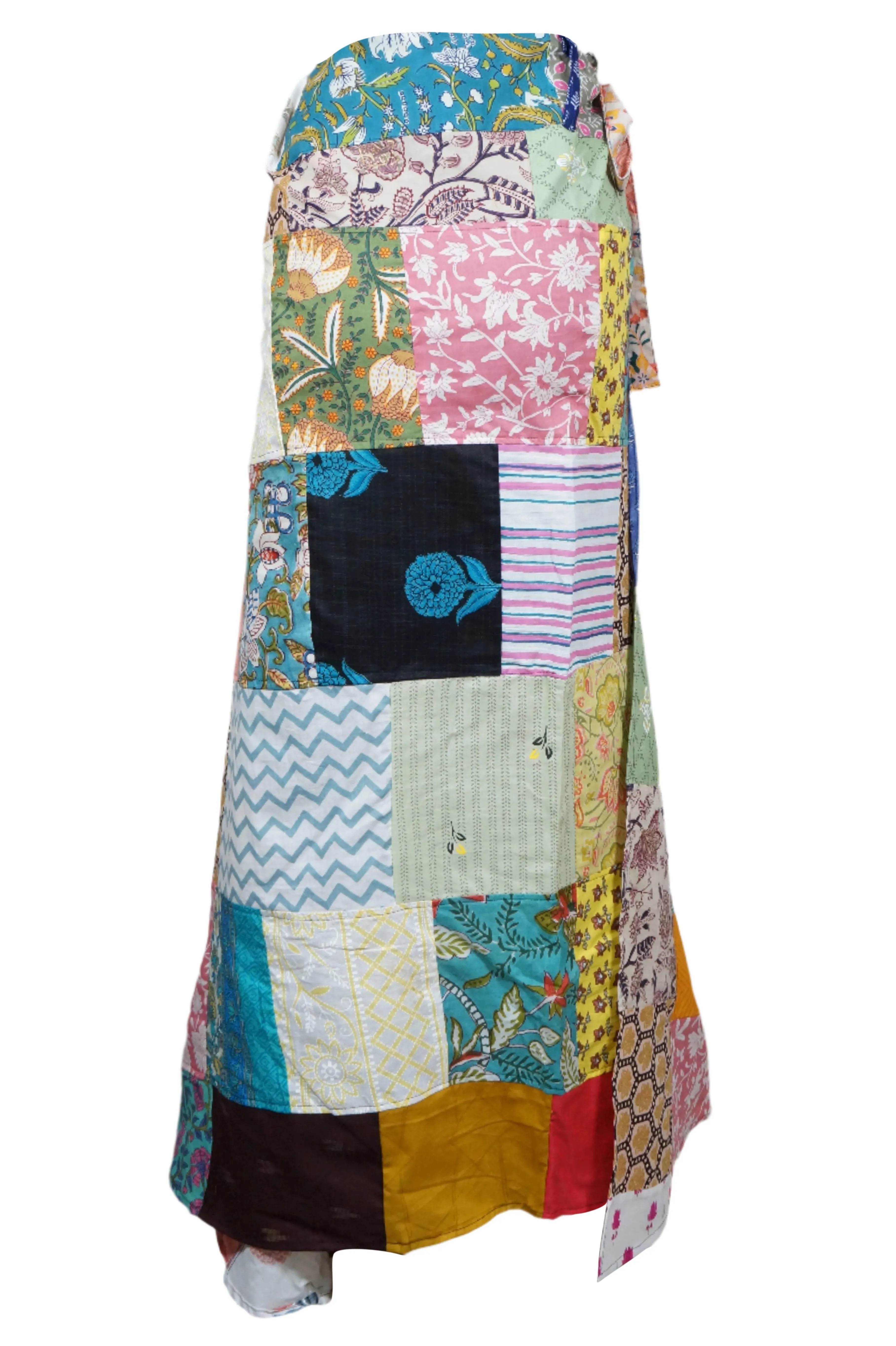 Exotic Hippie Magical Bohemian Long Wrap Skirt in Multicolour Cotton