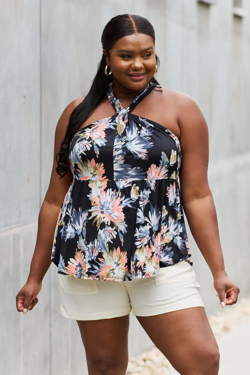 Floral Halter Top for Curves – Chic Summer Style