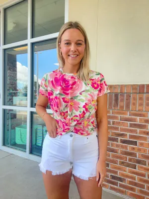 Floral Twist Crop Top