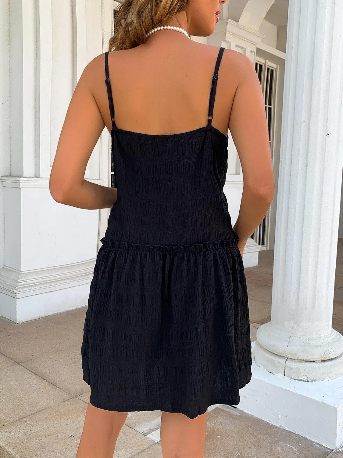 Forever Chic Scoop Neck Black Sleeveless Mini Dress