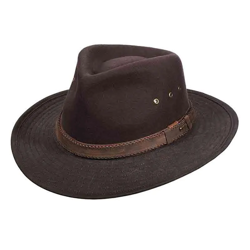 Four Seasons Wool Felt Outback Hat, Large - Scala Collection Hats