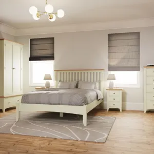 Geras White Bedroom Set- King Size Bed, Wardrobe, Bedside Cabinet x 2