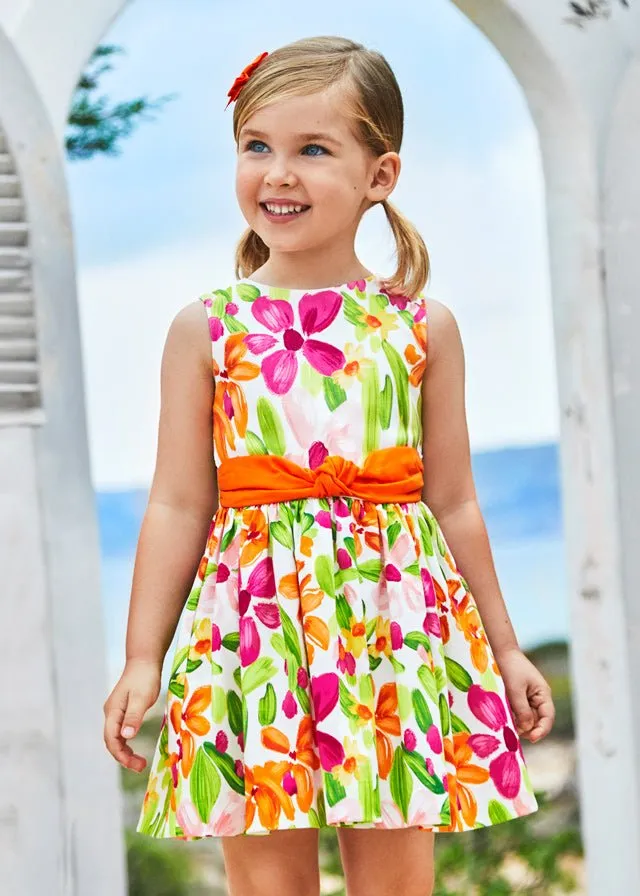 Girls Floral Summer Dress with Bow