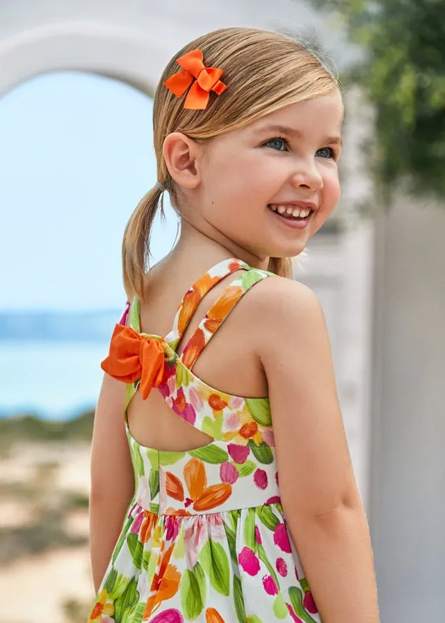 Girls Floral Summer Dress with Bow
