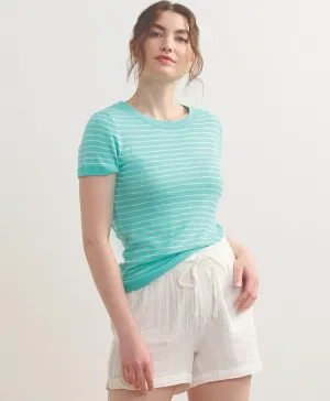 Hatley Simone Knit Tee - Teal Stripes