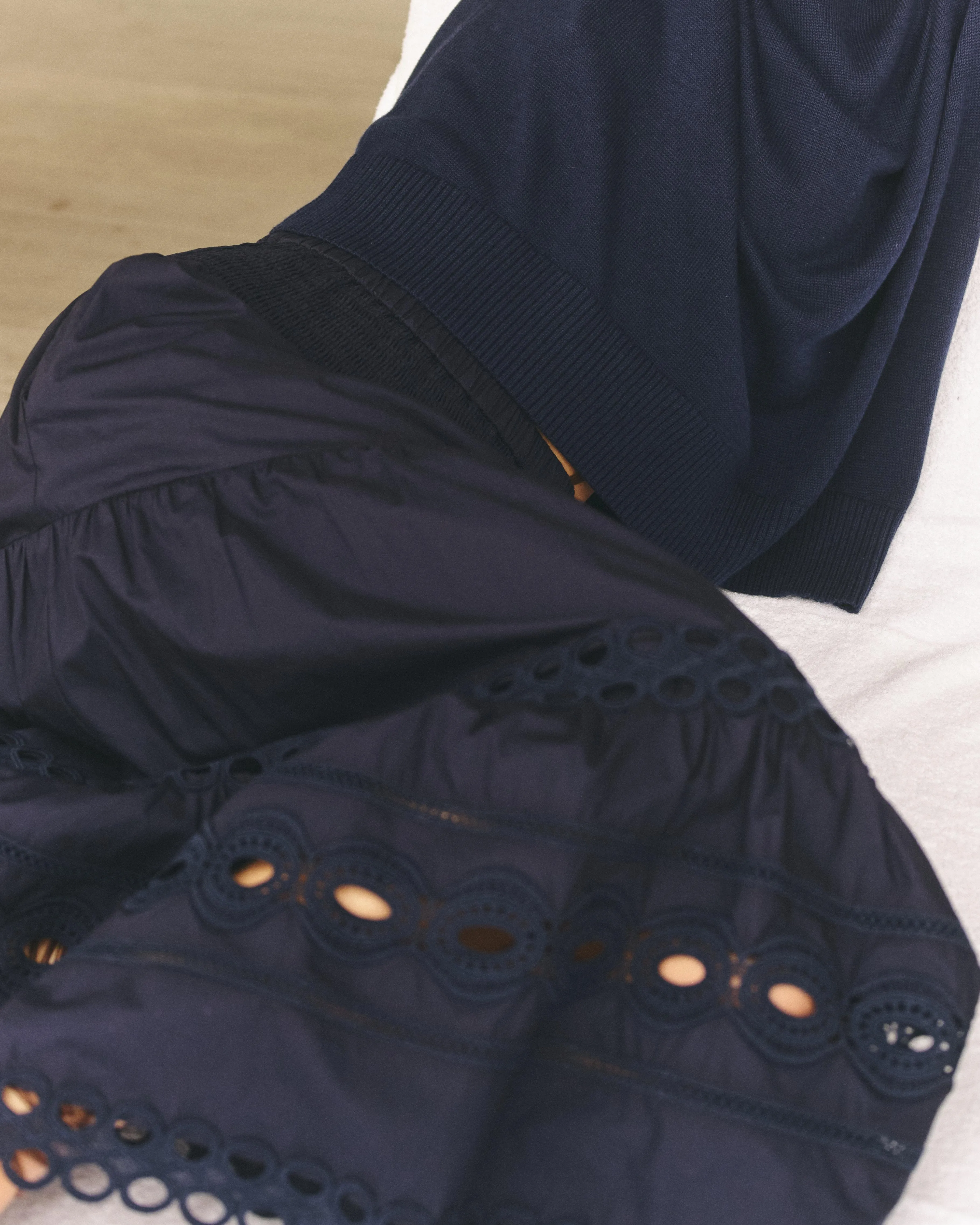 KYLIE MIDI SKIRT-MIDNIGHT BLUE
