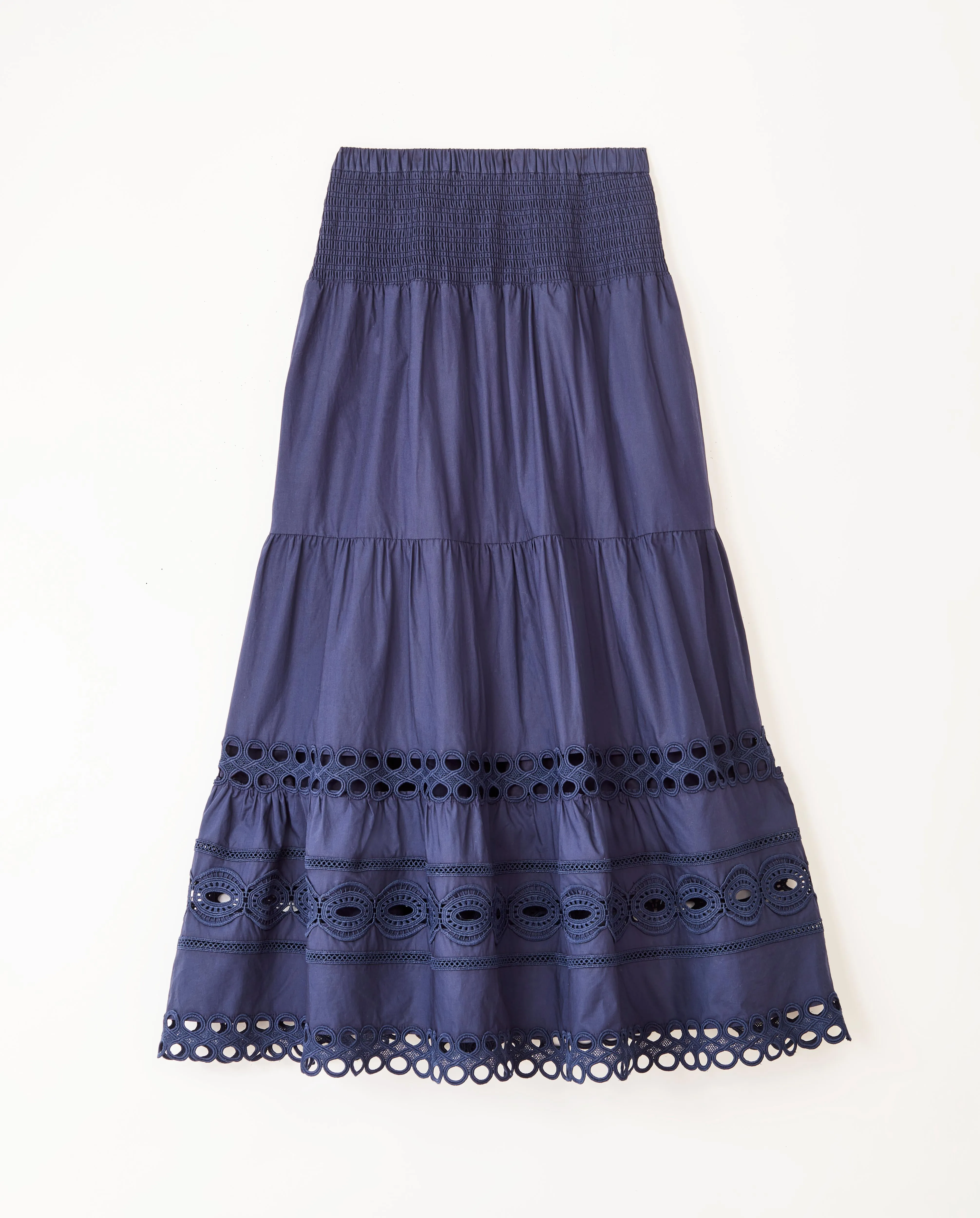 KYLIE MIDI SKIRT-MIDNIGHT BLUE