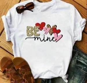 Ladies Printed Be Mine Short Sleeve Shirt