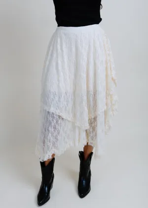 Lainey Lace Midi Skirt - Ecru