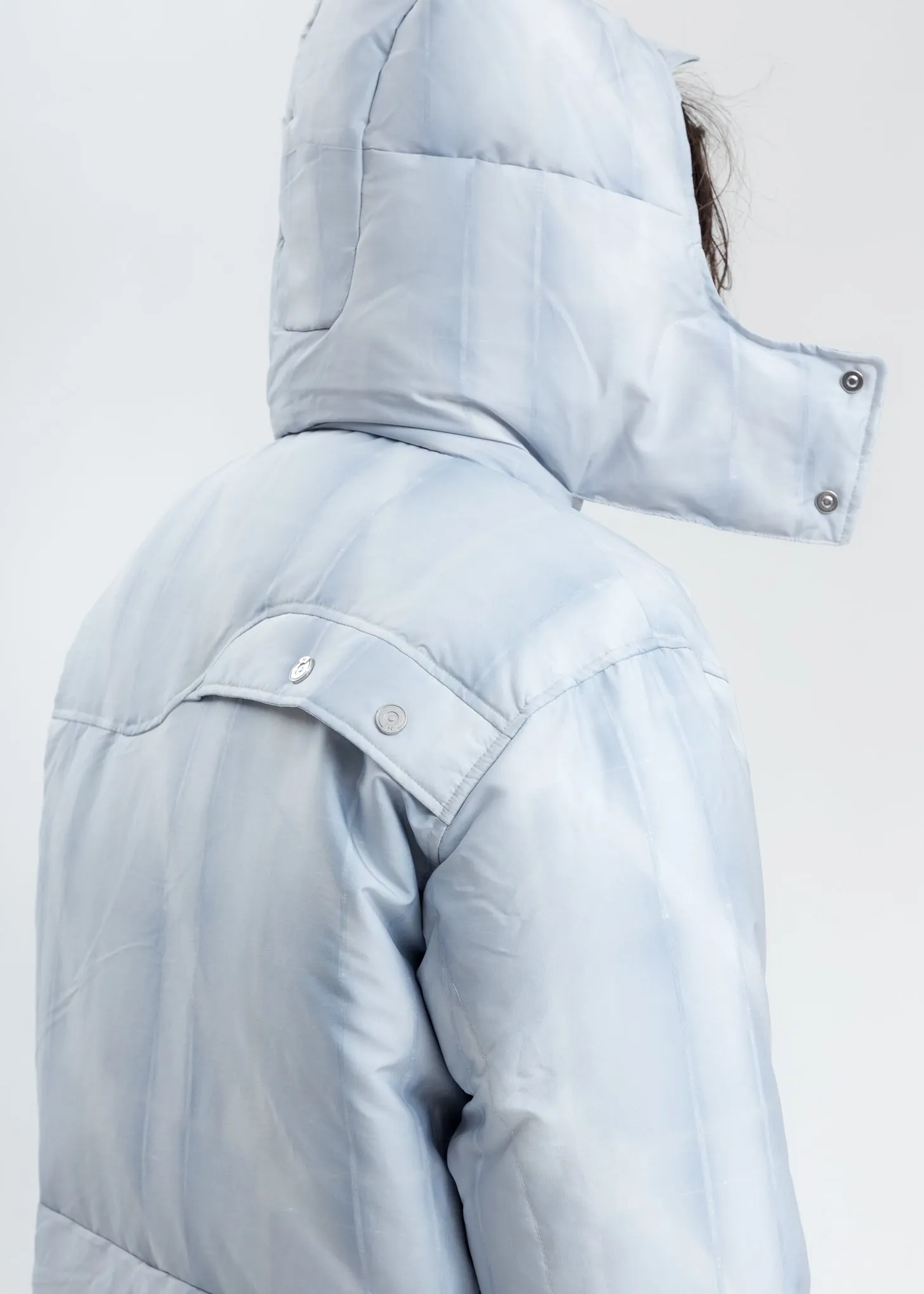 Light Grey Arc Sculpture Puffer Jacket