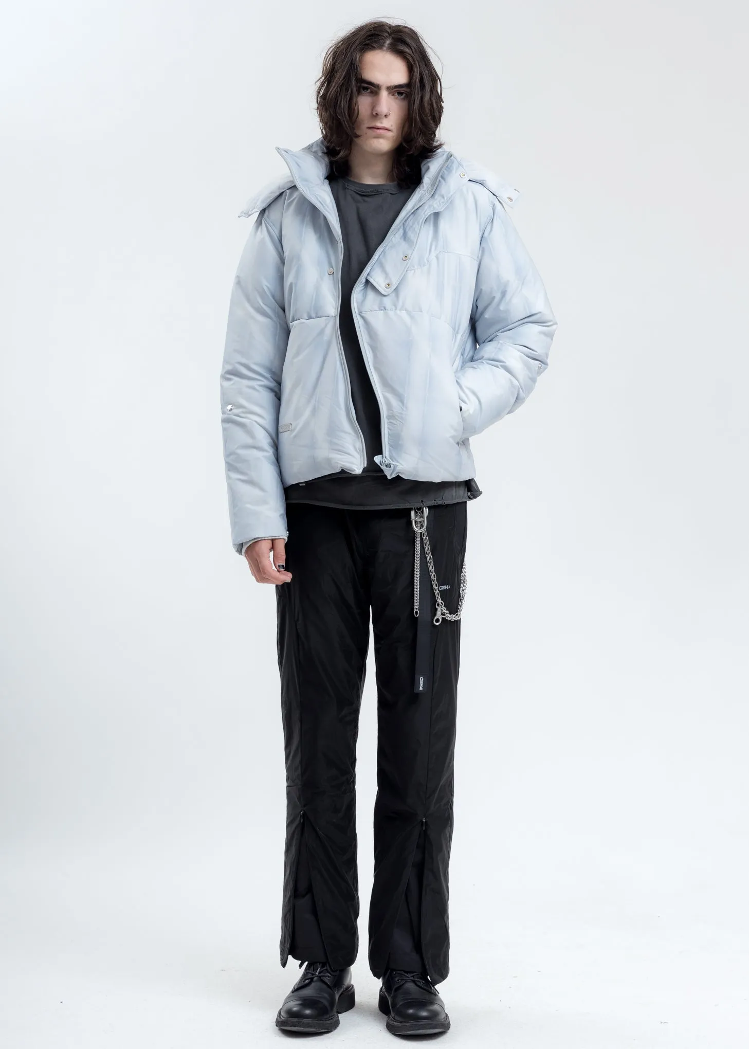Light Grey Arc Sculpture Puffer Jacket