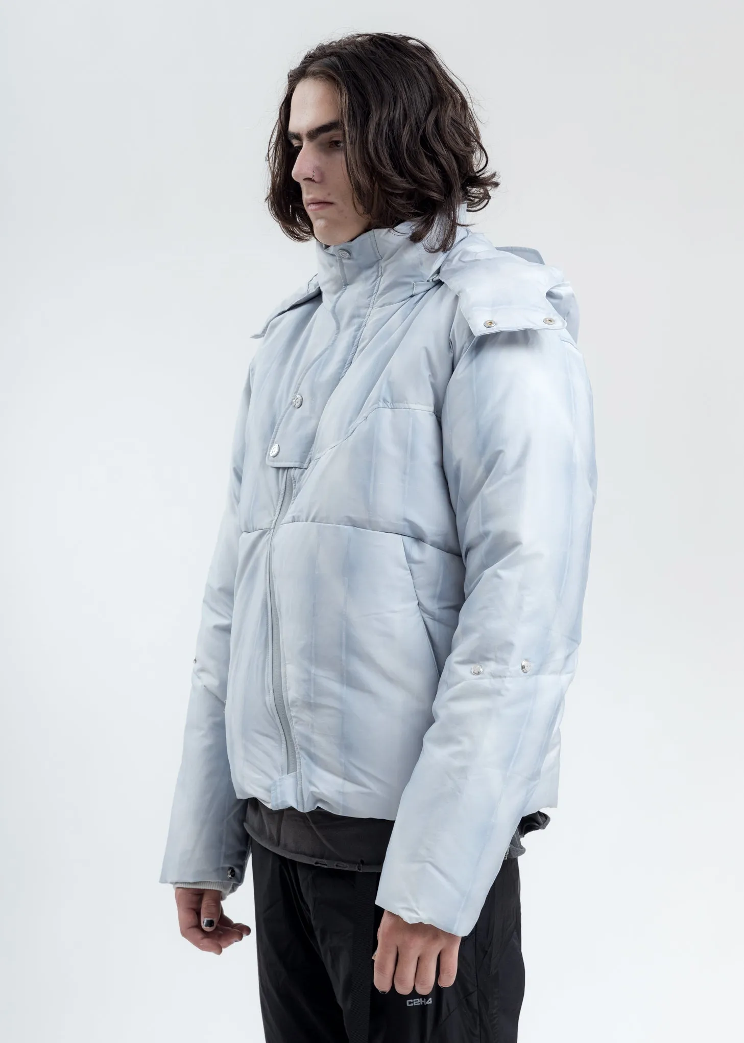 Light Grey Arc Sculpture Puffer Jacket