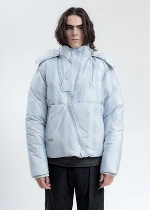 Light Grey Arc Sculpture Puffer Jacket
