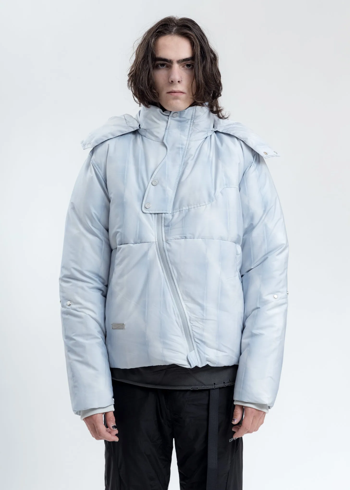 Light Grey Arc Sculpture Puffer Jacket