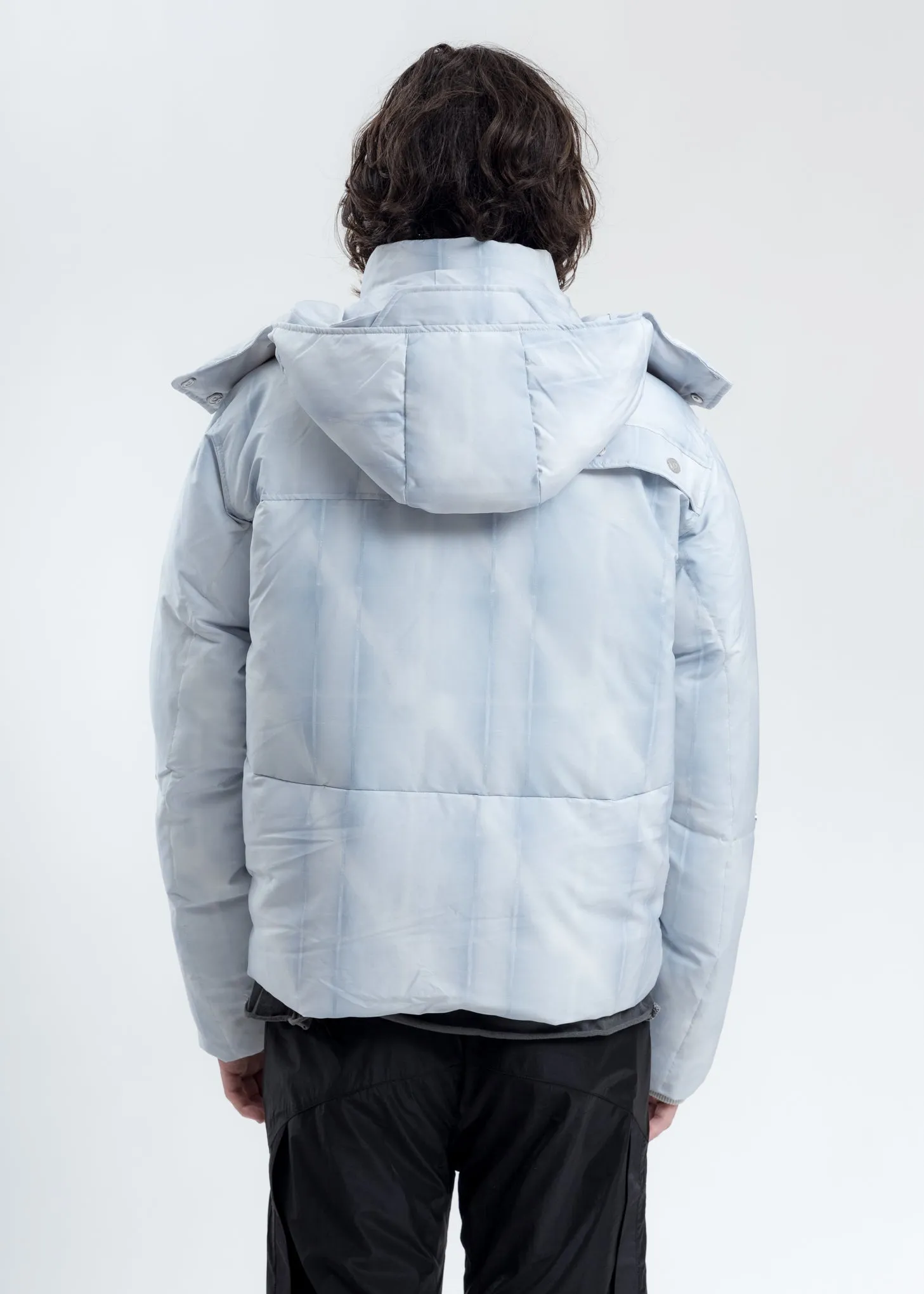 Light Grey Arc Sculpture Puffer Jacket