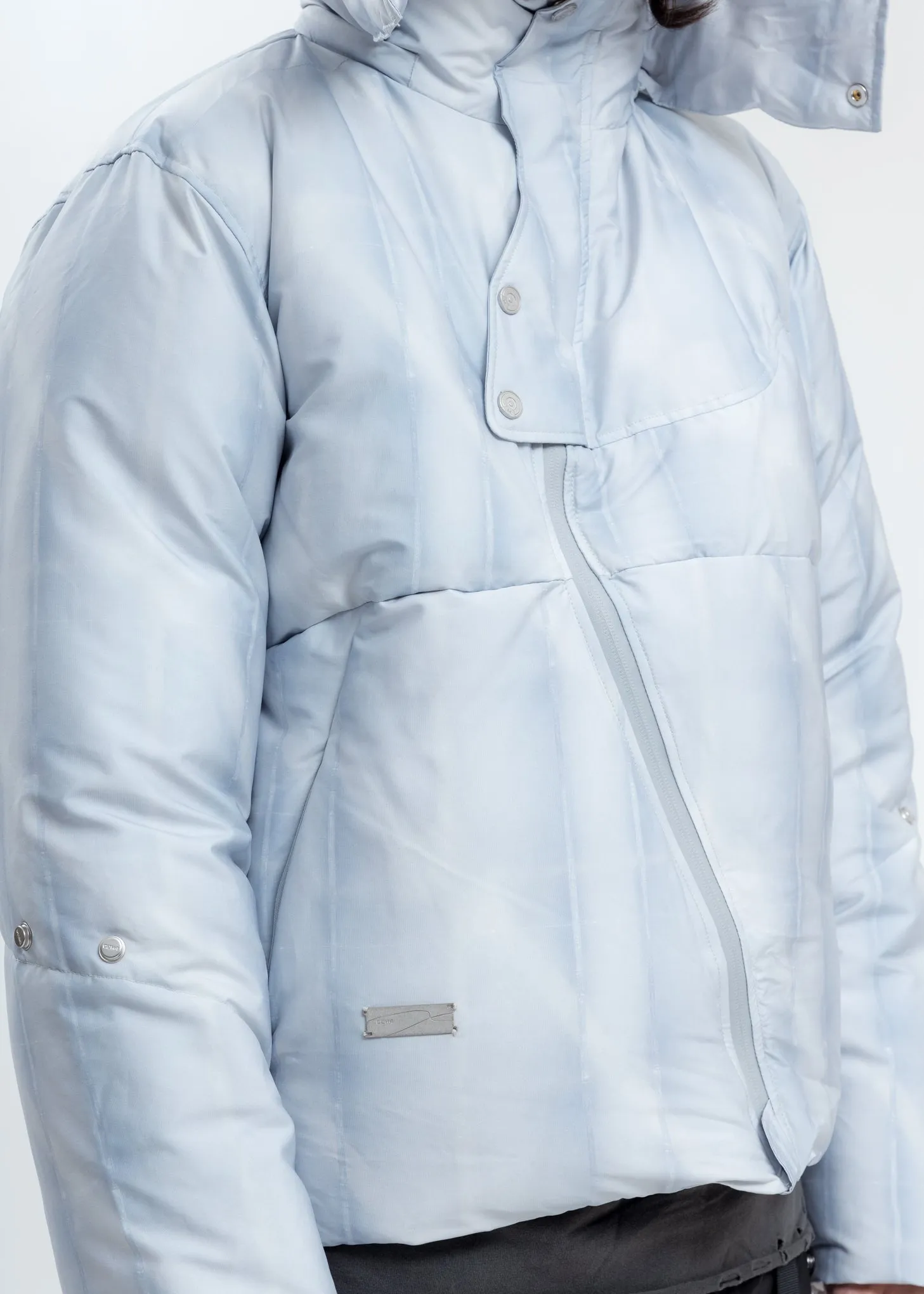 Light Grey Arc Sculpture Puffer Jacket