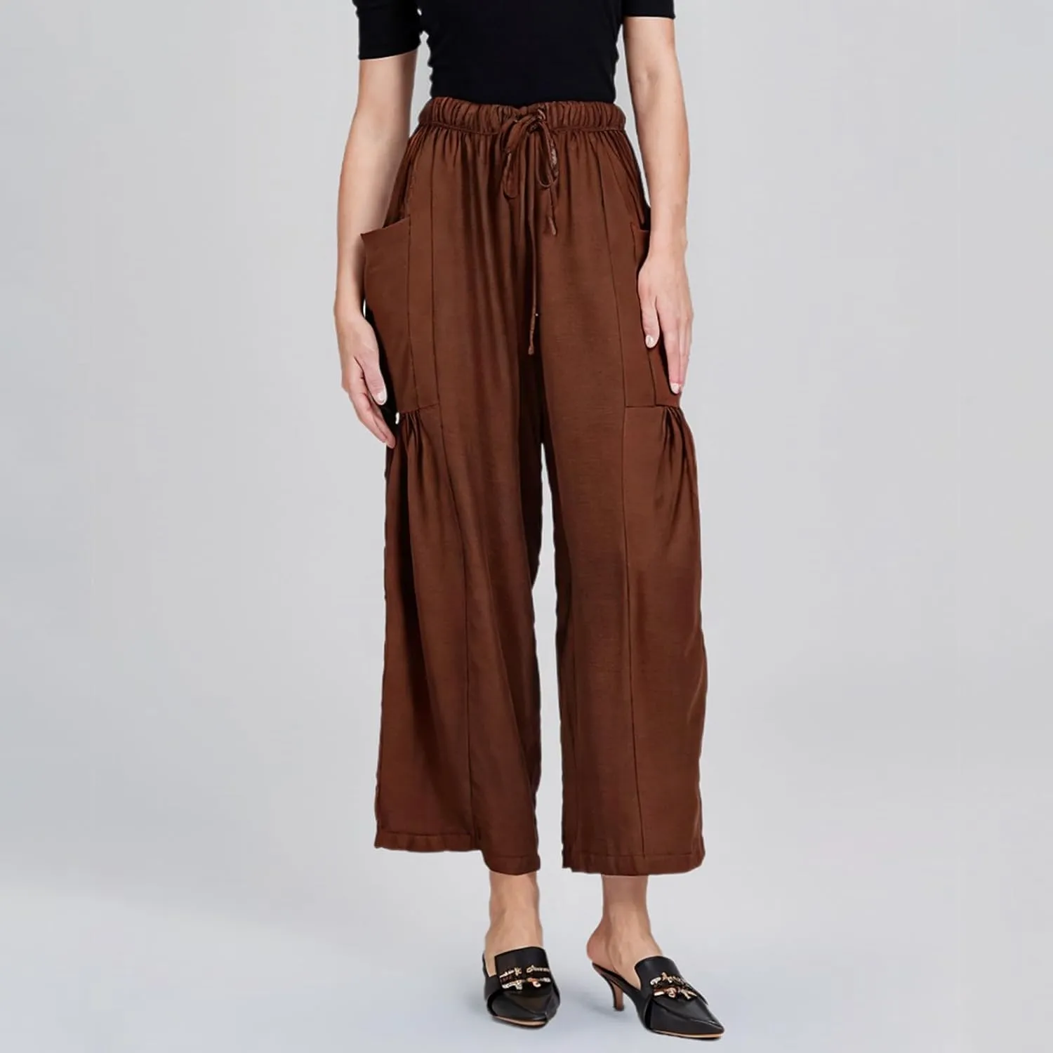 Linen Pants for Women Fashion 2025 Casual Lightweight Drawstring Elastic Waist Pants Solid Trousers with Pockets