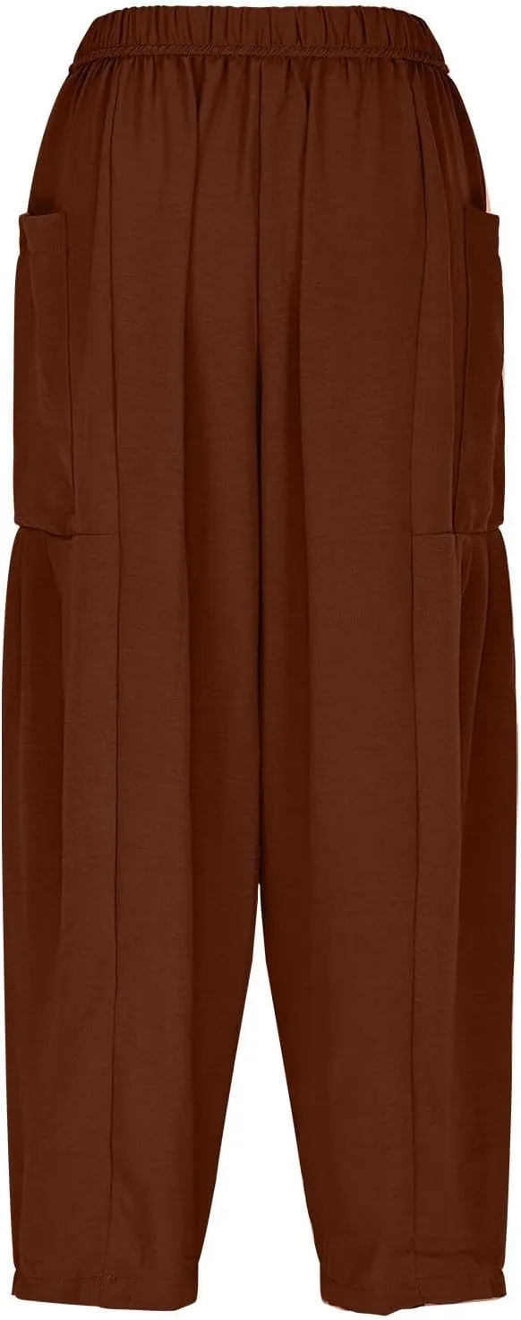 Linen Pants for Women Fashion 2025 Casual Lightweight Drawstring Elastic Waist Pants Solid Trousers with Pockets
