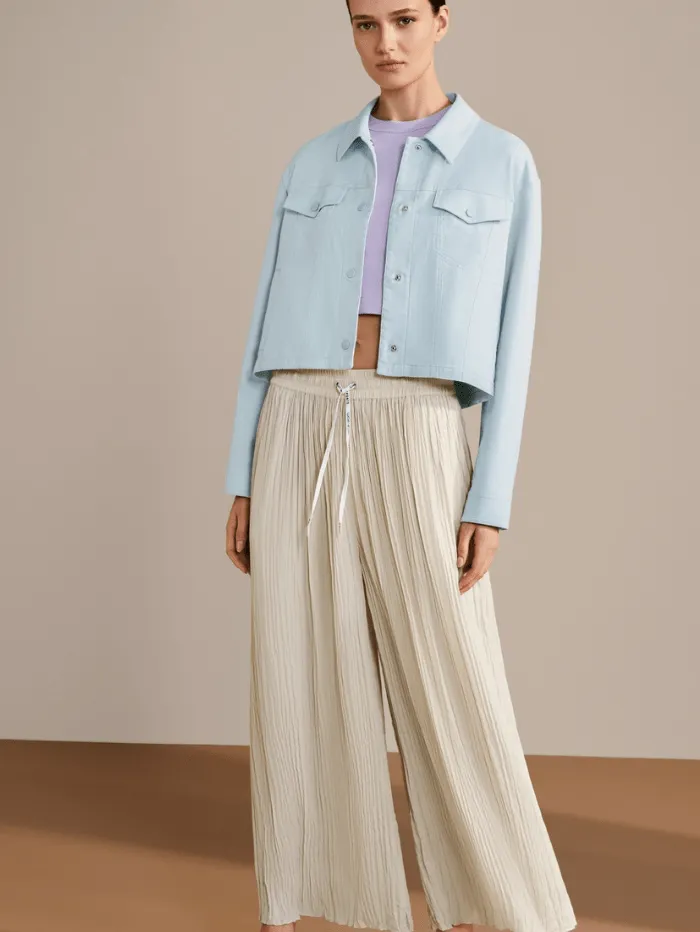 Marc Cain Sports Women's Denim Jacket In Soft Sky Blue YS 31.18 W30 Col 313
