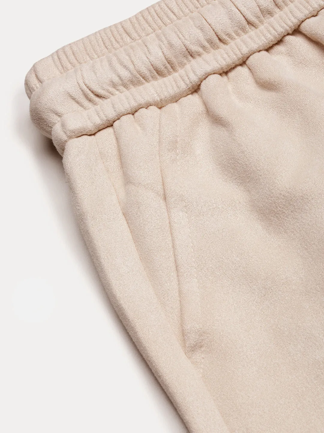 Men Beige Solid Relaxed Fit Shorts