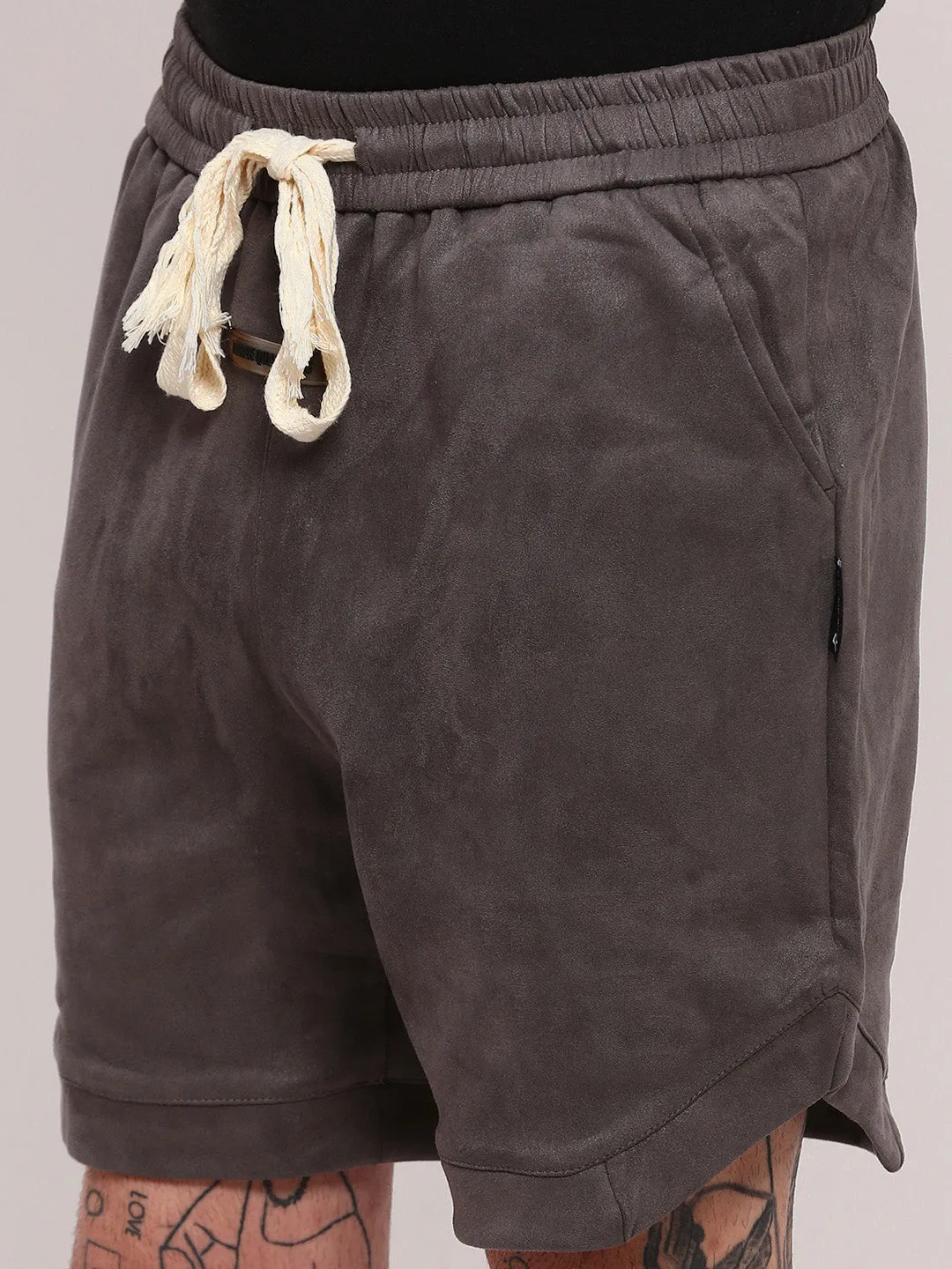 Men Grey Relaxed Fit Cotton Shorts