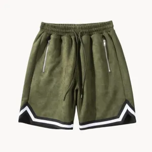 Men's Suede Casual Drawstring Shorts
